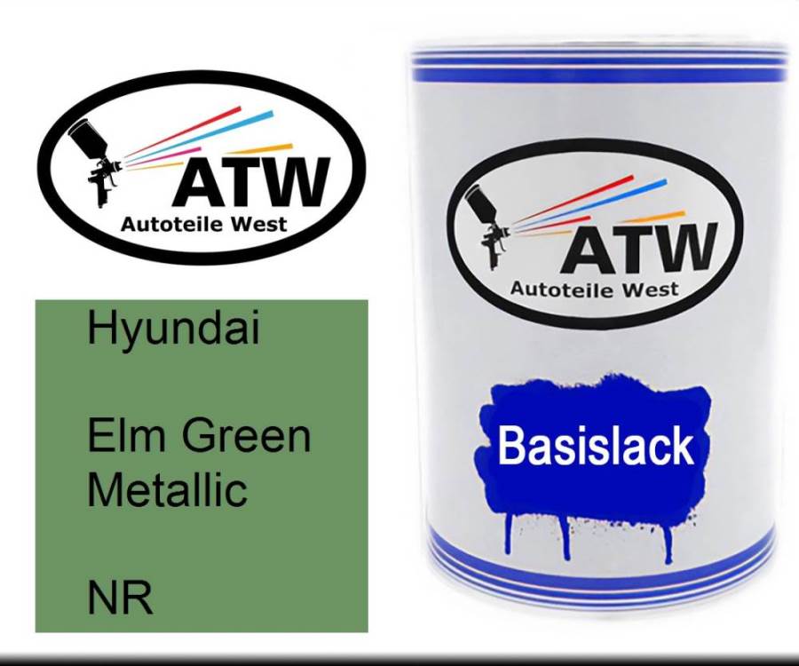 Hyundai, Elm Green Metallic, NR: 500ml Lackdose, von ATW Autoteile West.